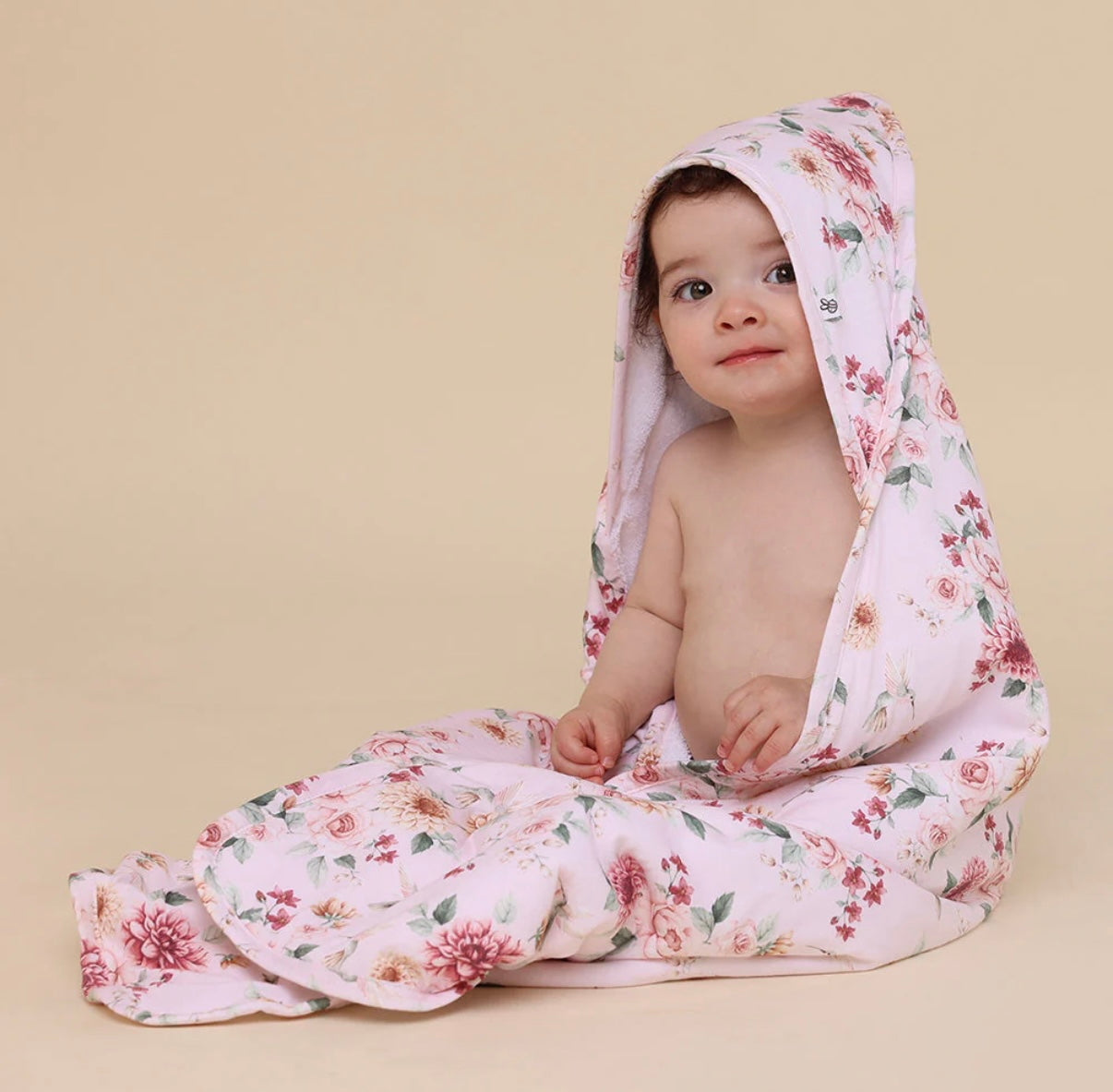Snuggle Hunny Birds & Blooms Hooded Baby Towel