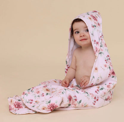 Snuggle Hunny Birds & Blooms Hooded Baby Towel