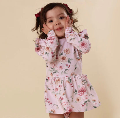 Snuggle Hunny Birds & Blooms Long Sleeve Dress