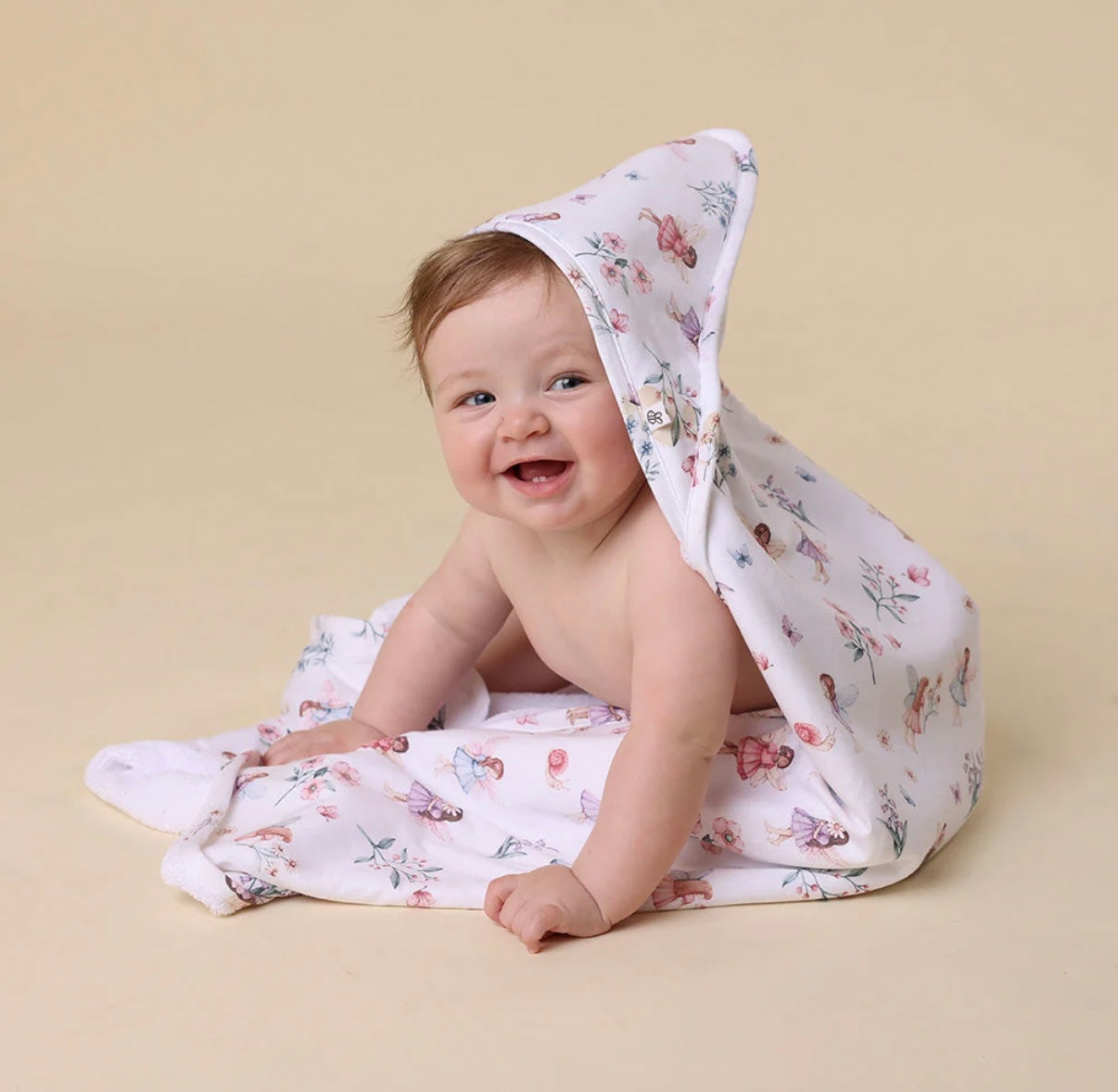 Snuggle Hunny Fairy Garden Hooded Baby Towel