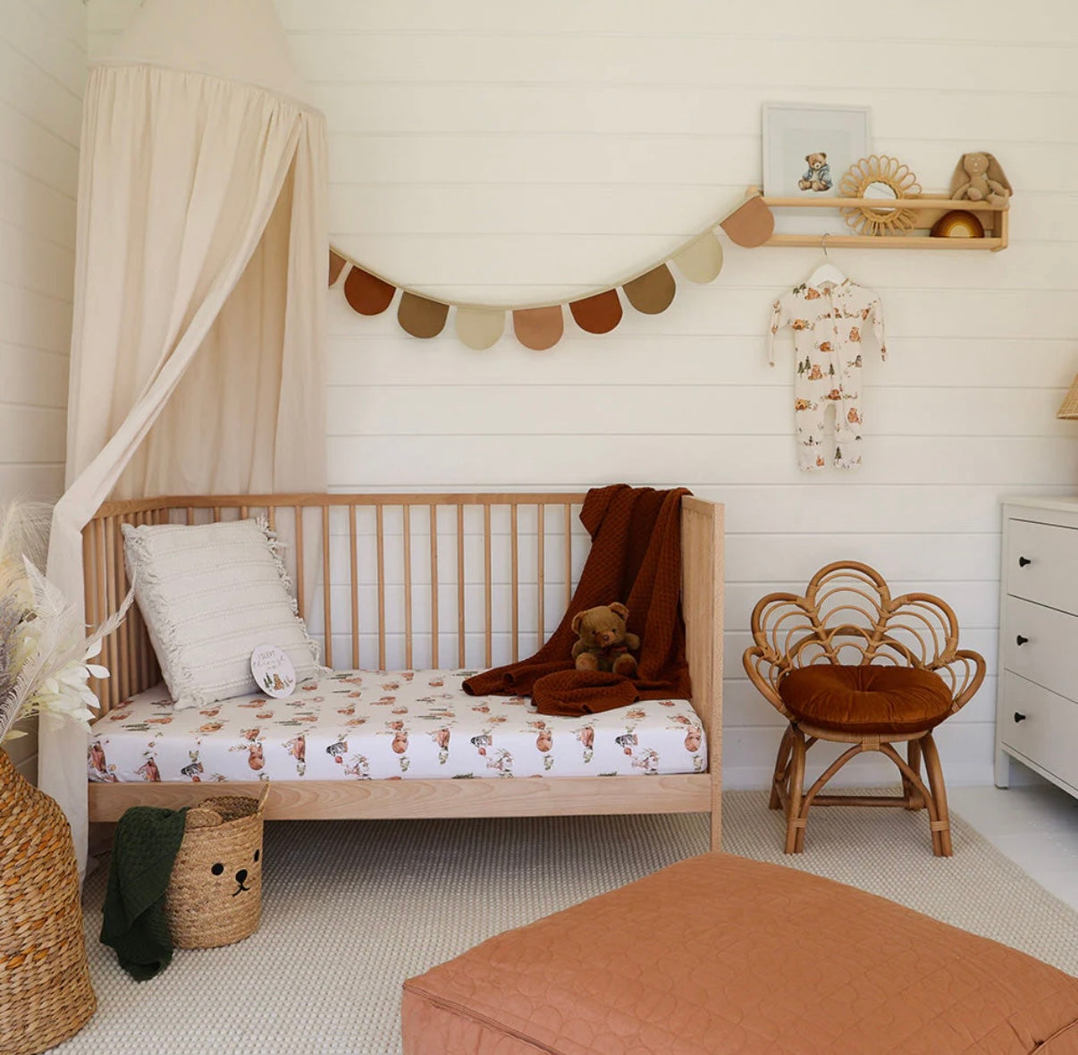 Snuggle Hunny Bears Fitted Cot Sheet