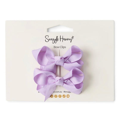 Snuggle Hunny Soft Violet Piggy Tail Hair Clip Bows