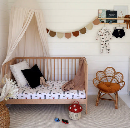 Snuggle Hunny Fitted Cot Sheet Trains