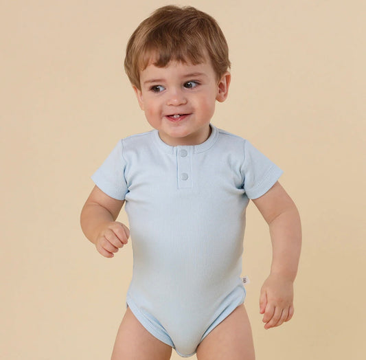 Snuggle Hunny Baby Blue Short Sleeve Bodysuit