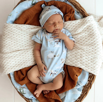 Snuggle Hunny Taking Flight Short Sleeve Bodysuit