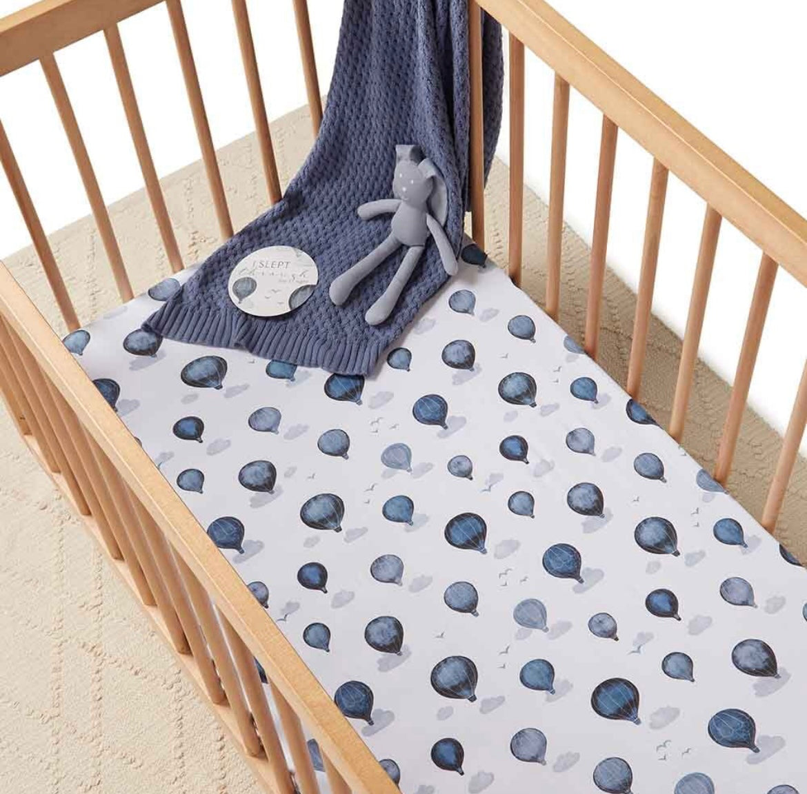 Snuggle Hunny Fitted Cot Sheet Cloud Chaser