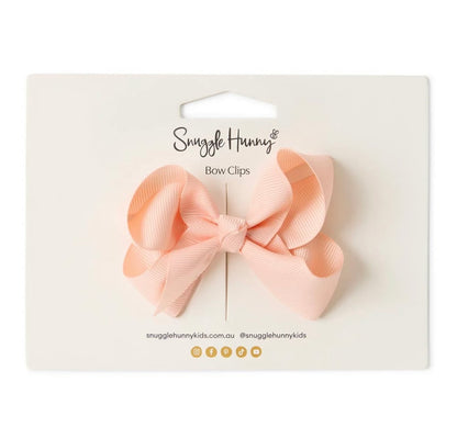 Snuggle Hunny Peach Hair Clip Bow