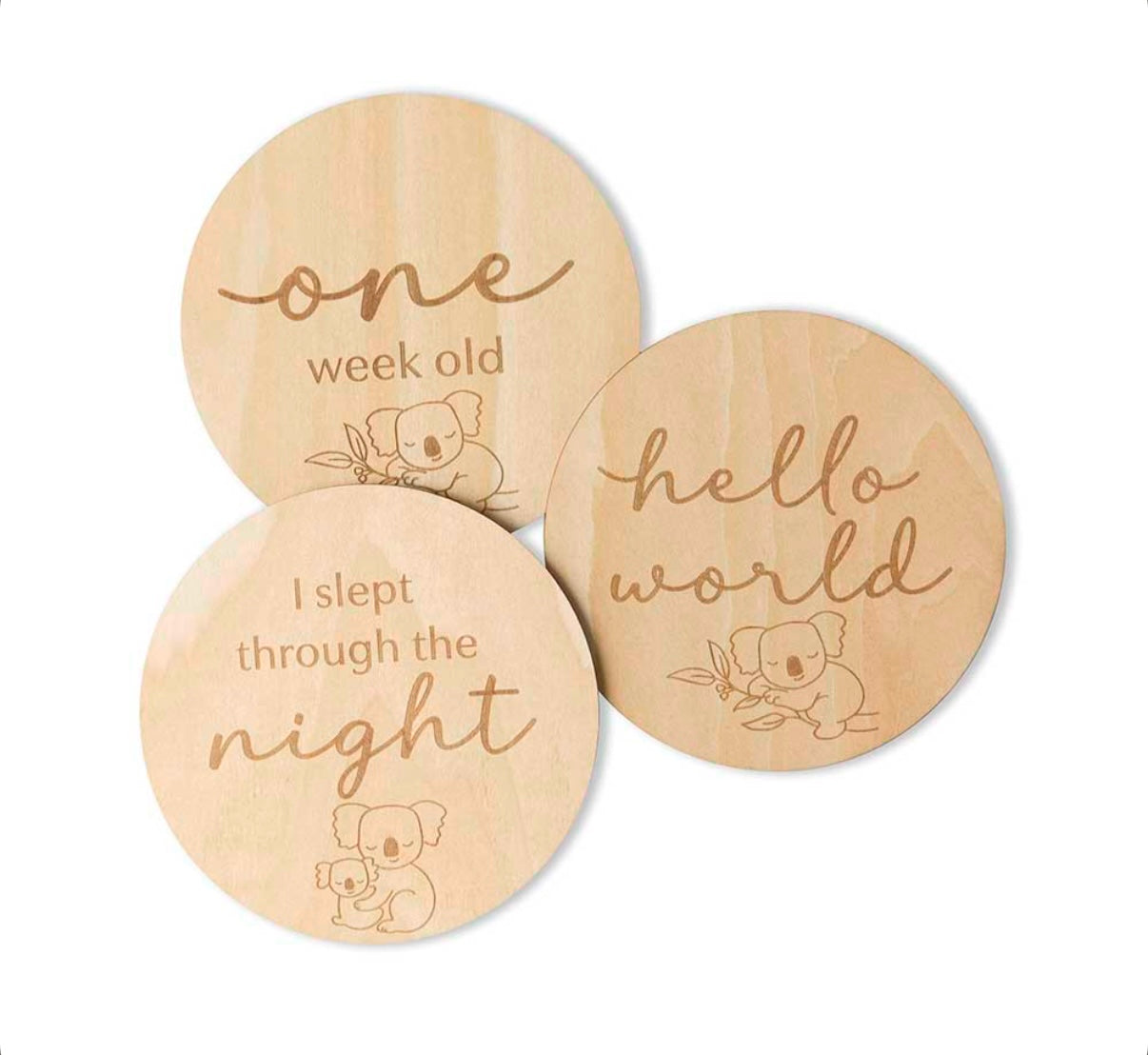 Snuggle Hunny Koala Wooden Milestone Cards