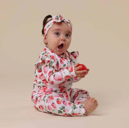 Snuggle Hunny Strawberry Snugglesuit Convertible Romper