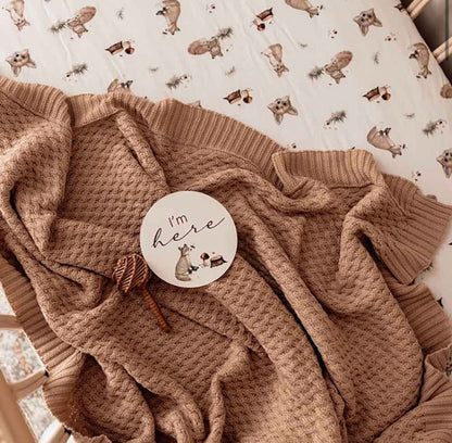 Snuggle Hunny Hazelnut Diamond Knit Baby Blanket