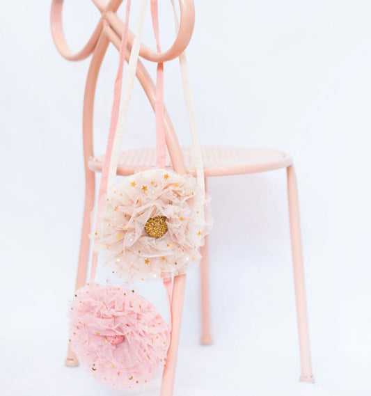 Miss Rose Sister Violet Fairy Dust Tulle Shoulder Bag – Cream or Pink