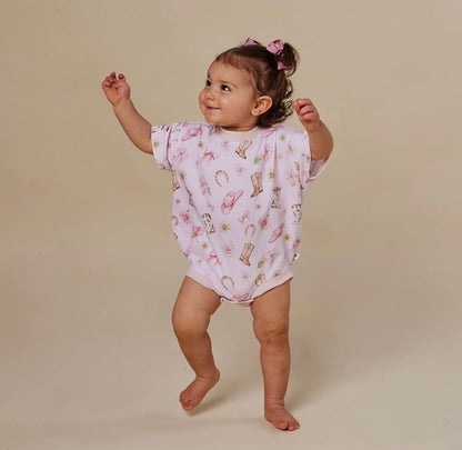 Snuggle Hunny Boots & Bows Oversized Romper