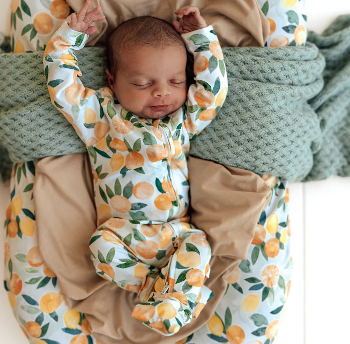 Snuggle Hunny Citrus Squeeze Snugglesuit Convertible Romper