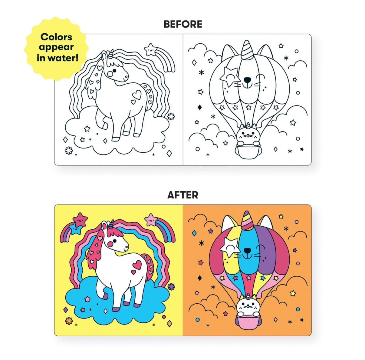 Mudpuppy Unicorns Colour Change Magic Bath Book