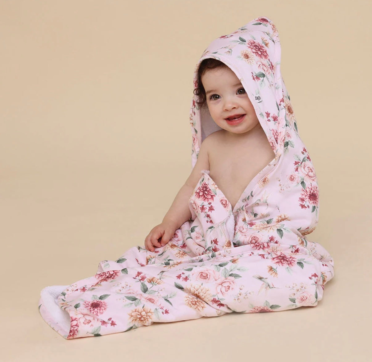 Snuggle Hunny Birds & Blooms Hooded Baby Towel
