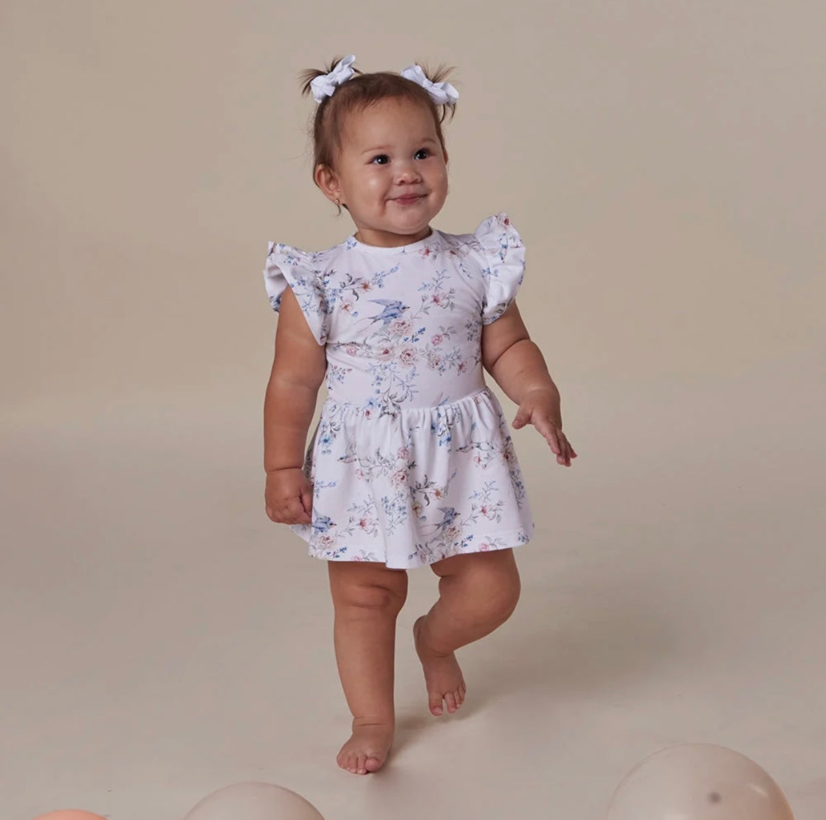 Snuggle Hunny Sweet Swallows Short Sleeve Dress