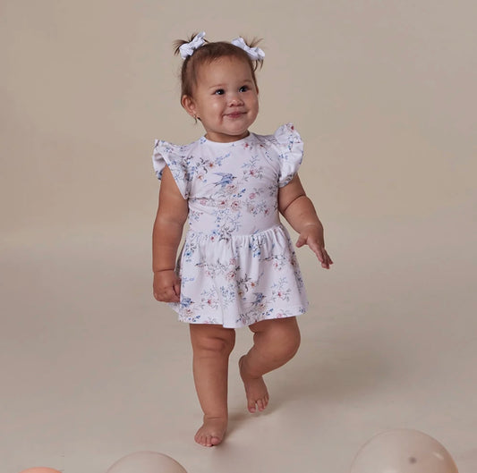 Snuggle Hunny Sweet Swallows Short Sleeve Dress