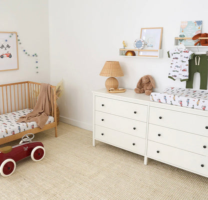 Snuggle Hunny Little Racers Fitted Cot Sheet