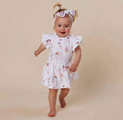 Snuggle Hunny Ice Creams Short Sleeve Dress