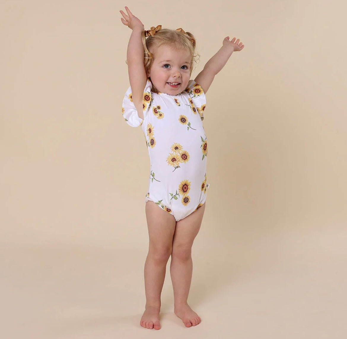 Snuggle Hunny Sunflower Short Sleeve Bodysuit