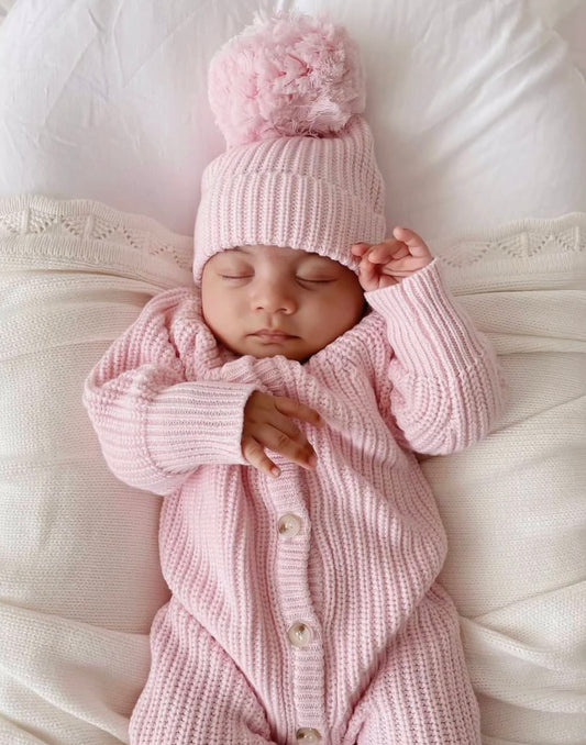 Thea With Love Knitted Baby Beanie Pretty Pink