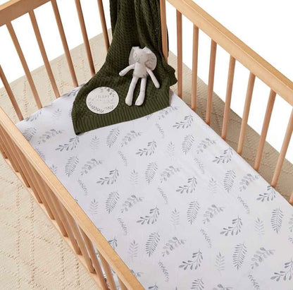 Snuggle Hunny Wild Fern Fitted Cot Sheet