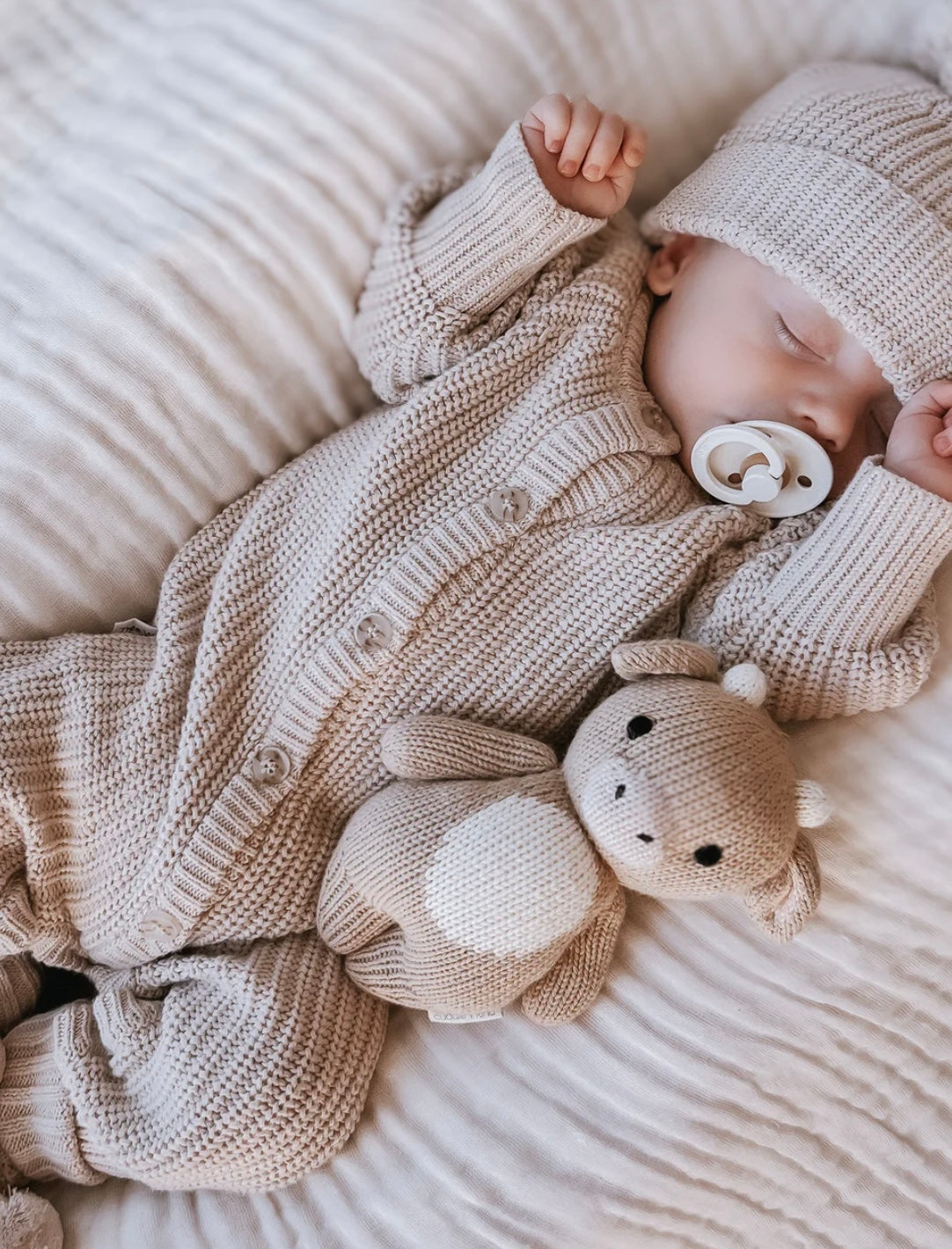 Thea With Love Chunky Knit Milky Coffee Romper