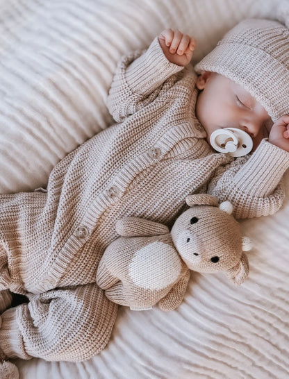 Thea With Love Chunky Knit Milky Coffee Romper