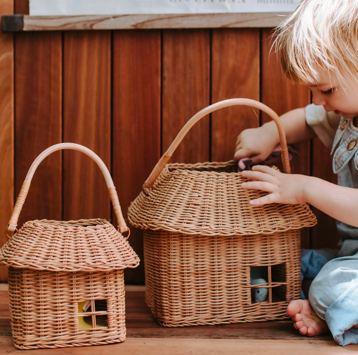 Olli Ella Rattan Hutch Small Basket