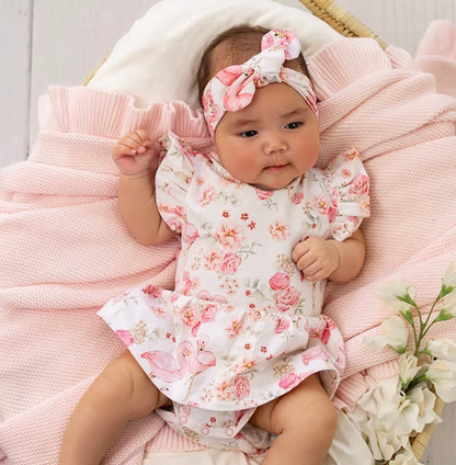 Snuggle Hunny Flamingos Short Sleeve Dress