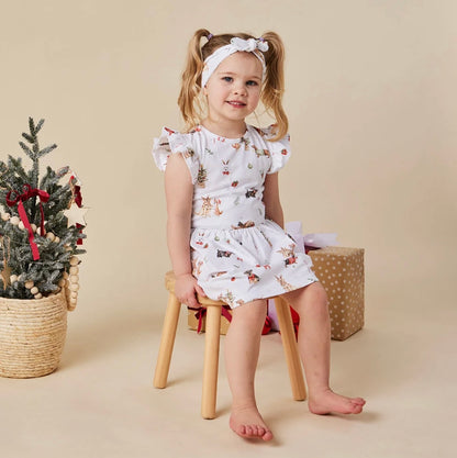 Snuggle Hunny Christmas Pups Short Sleeve Dress