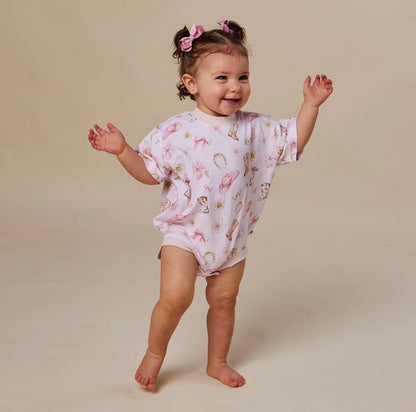 Snuggle Hunny Boots & Bows Oversized Romper