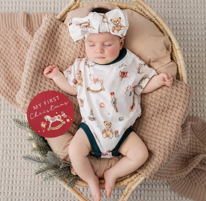 Snuggle Hunny Santa's Toy Shop Oversized Romper