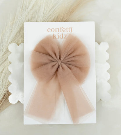 Confetti Kidz Dusty Pink Tulle Sailor Hair Bow