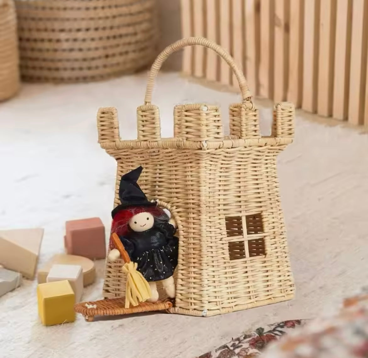 Olli Ella Rattan Castle Bag