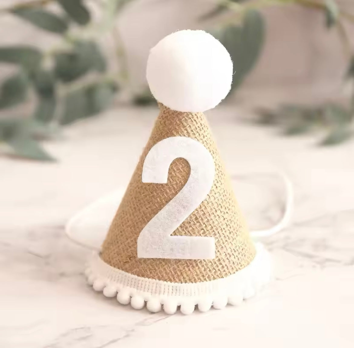 2nd Birthday Burlap Party Hat