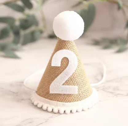 2nd Birthday Burlap Party Hat