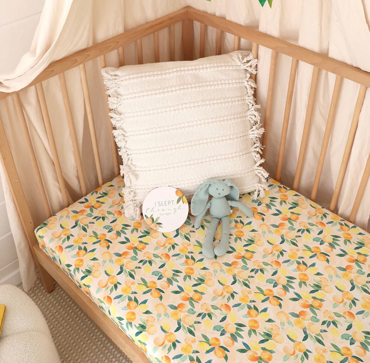 Snuggle Hunny Sunny Citrus Fitted Cot Sheet