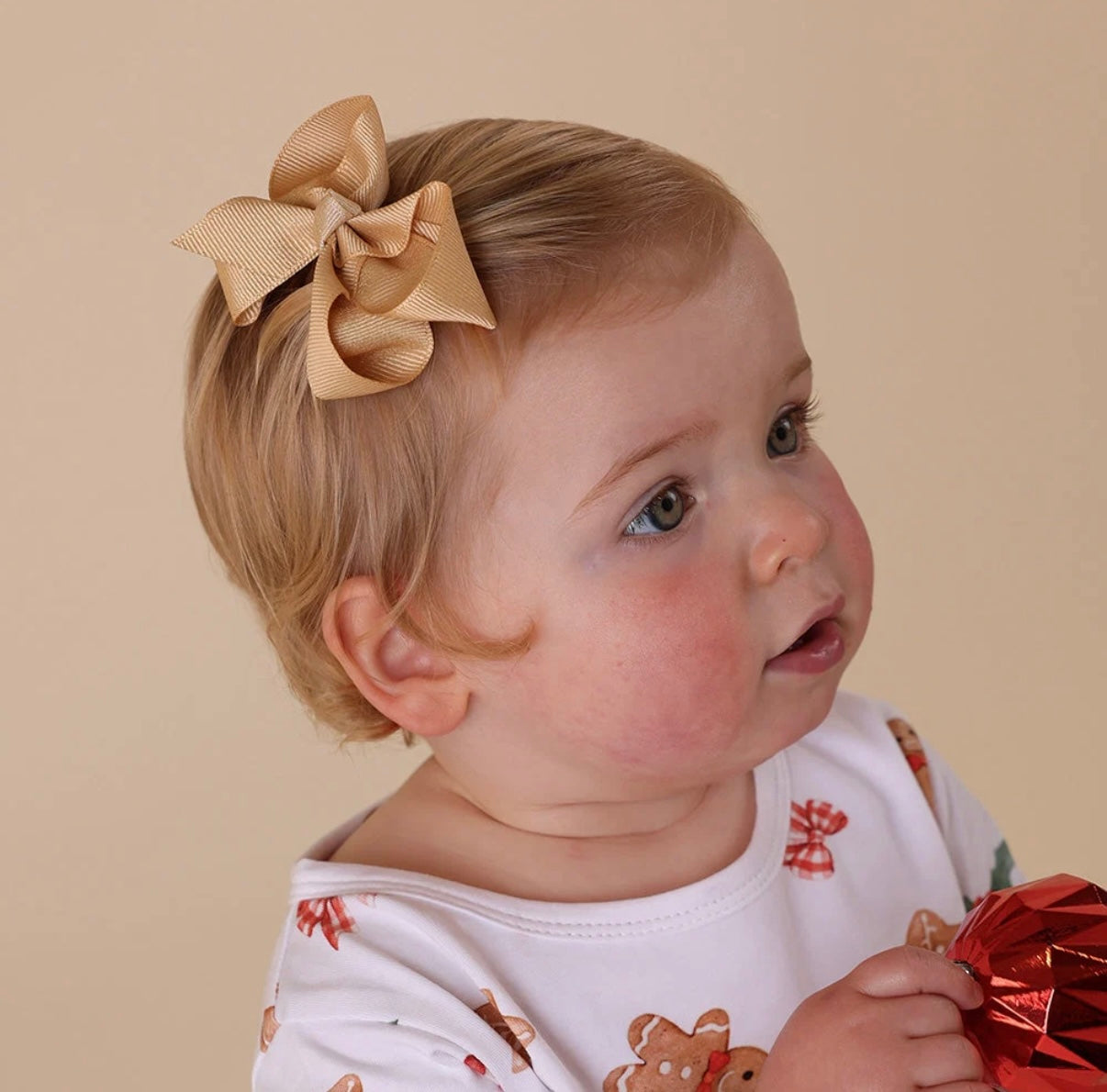 Snuggle Hunny Gold Hair Clip Bow