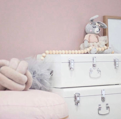BabyBoo Prints Small Metal Storage Trunk White with Silver Hardware