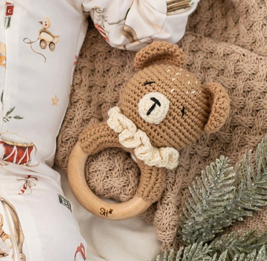Snuggle Hunny Handmade Bear Crochet Rattle