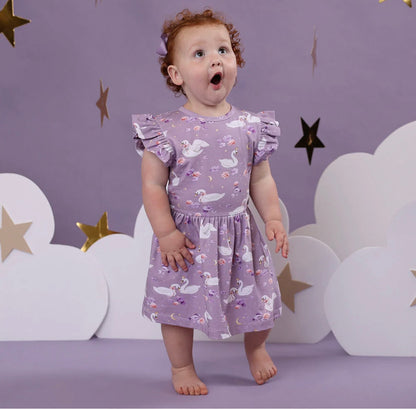 Snuggle Hunny Swan Lake Short Sleeve Dress