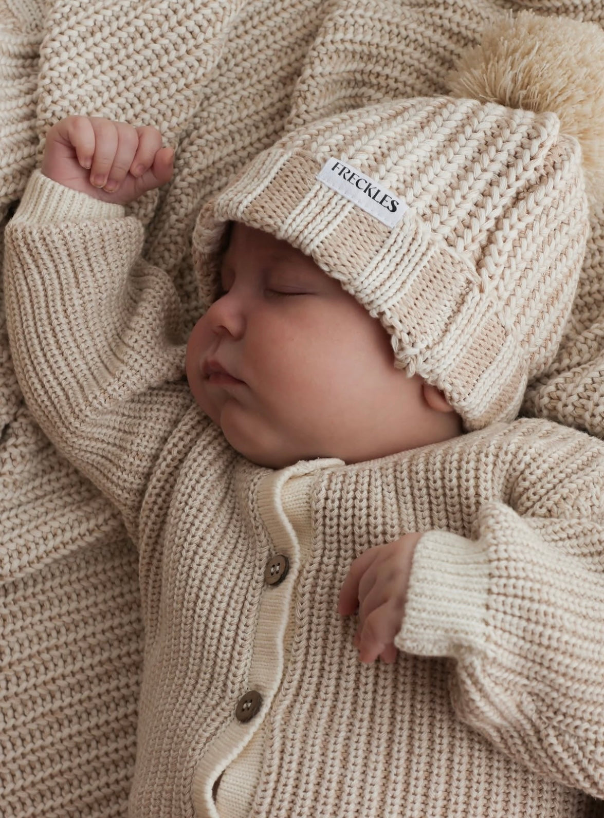 Freckles The Label Chunky Cotton Beanie Oat