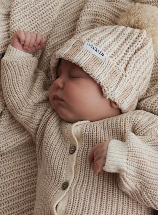 Freckles The Label Chunky Cotton Beanie Oat