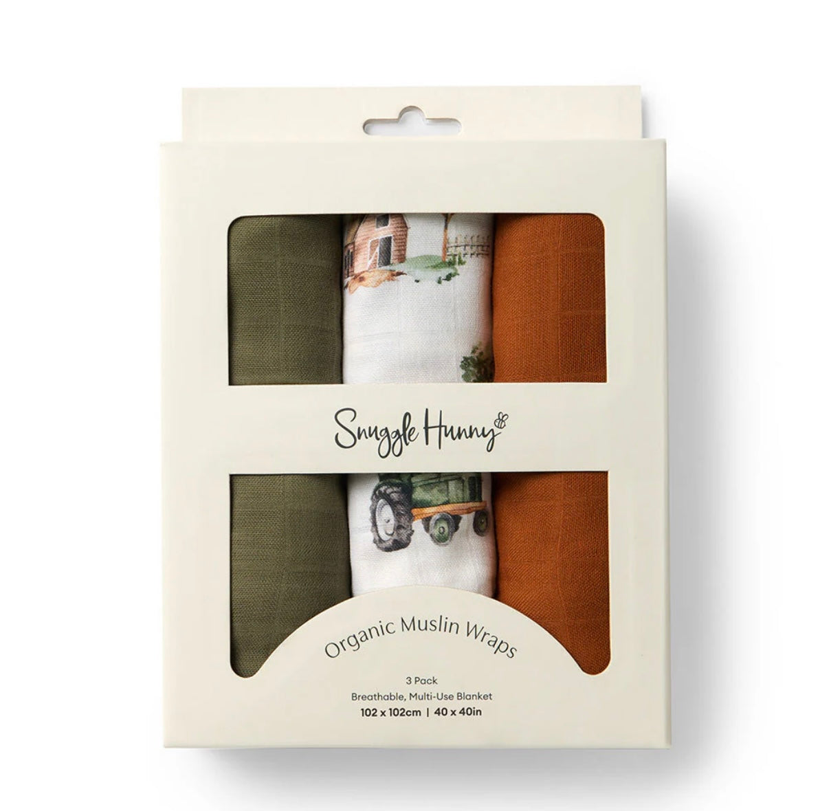 Snuggle Hunny Large Organic Muslin Wraps 3 Pack – Various