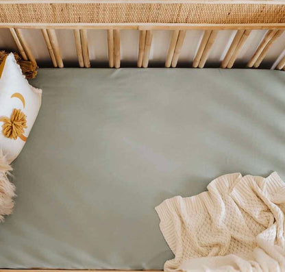 Snuggle Hunny Sage Fitted Cot Sheet