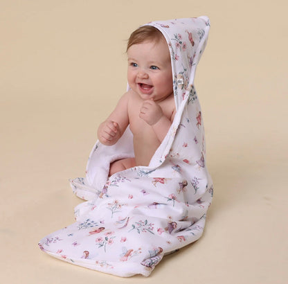 Snuggle Hunny Fairy Garden Hooded Baby Towel