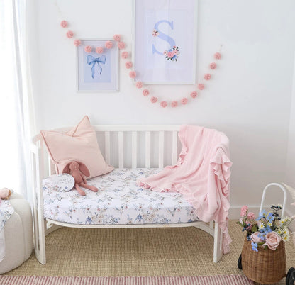 Snuggle Hunny Sweet Swallows Fitted Cot Sheet