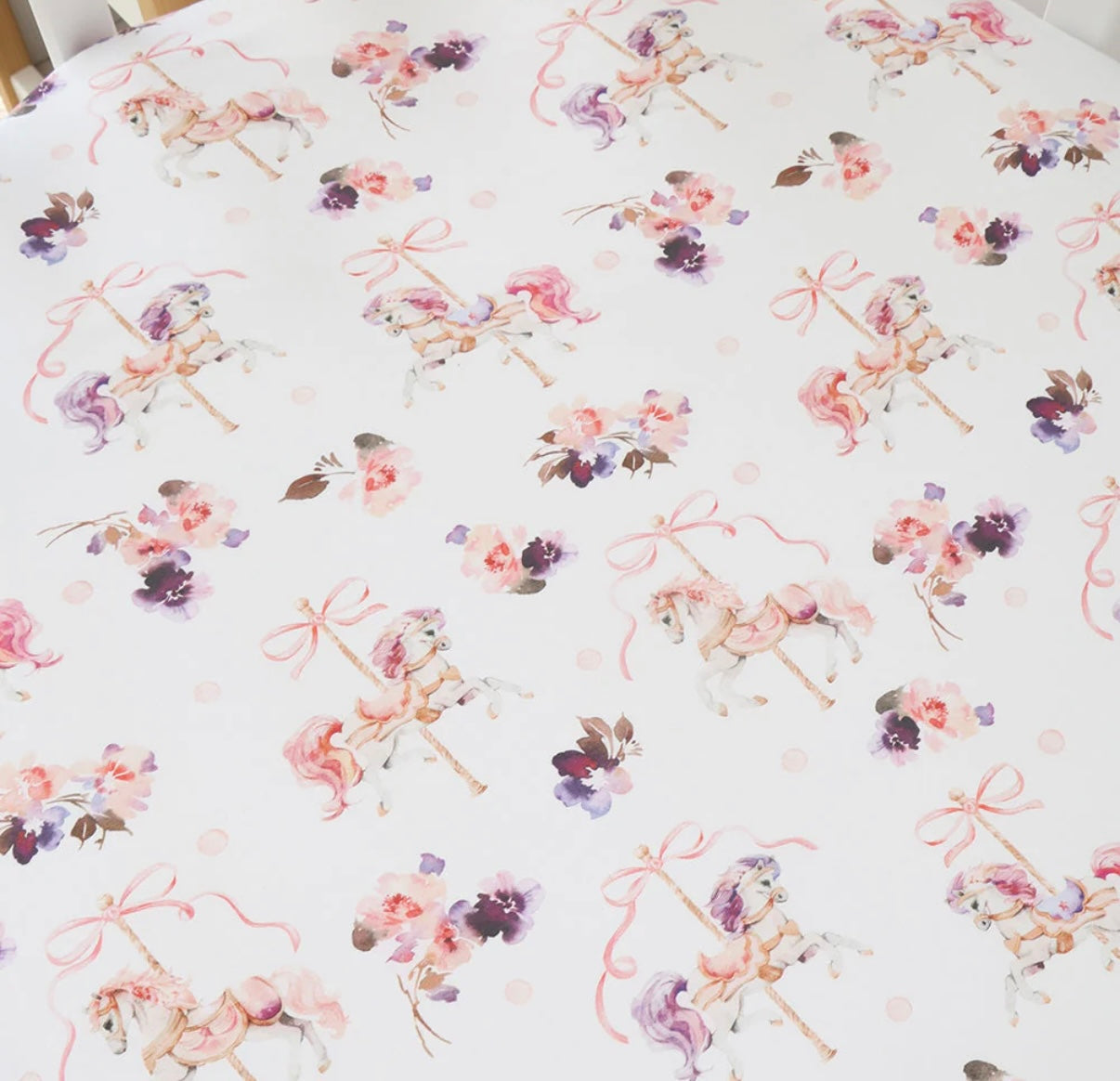 Snuggle Hunny Carousel Fitted Cot Sheet