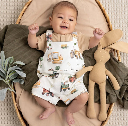 Snuggle Hunny Diggers & Tractors Snuggle Overall Shorts